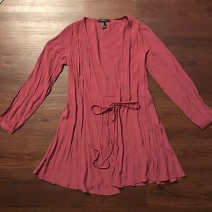 Dark rose Front tie cardigan